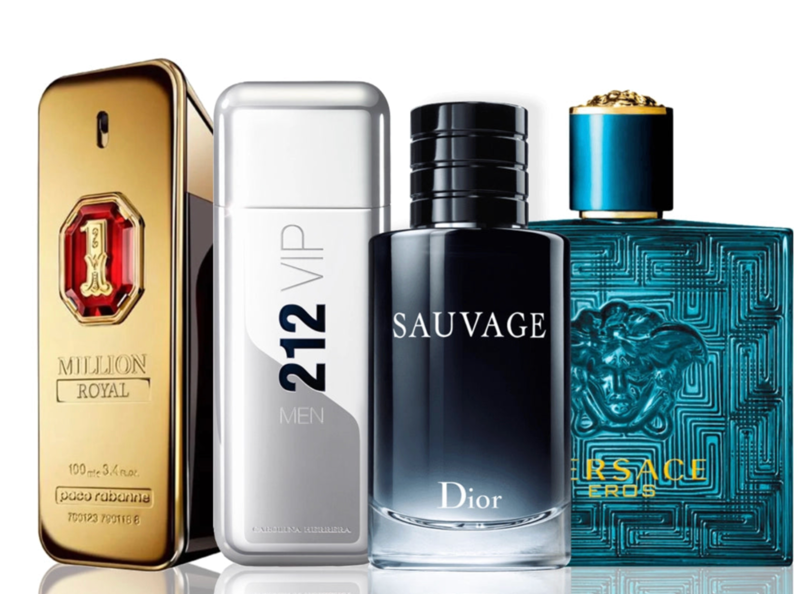 Комплект от 4 парфюма | One Million Royal + 212 VIP Men + Sauvage Dior + Versace Eros 100 ml